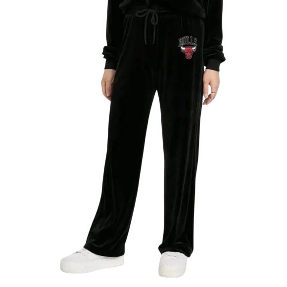 NBA Chicago Bulls Velour Lounge Pants Womens‎ S Sweats Big Logo Athleisure